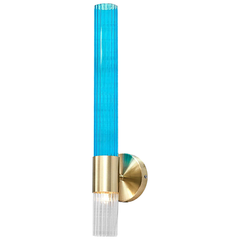 Бра Lucia Tube Sconce Прозрачный Глянцевое золото Голубой Бра Lucia Tube Sconce Прозрачный Глянцевое золото Голубой в Орле | Loft Concept