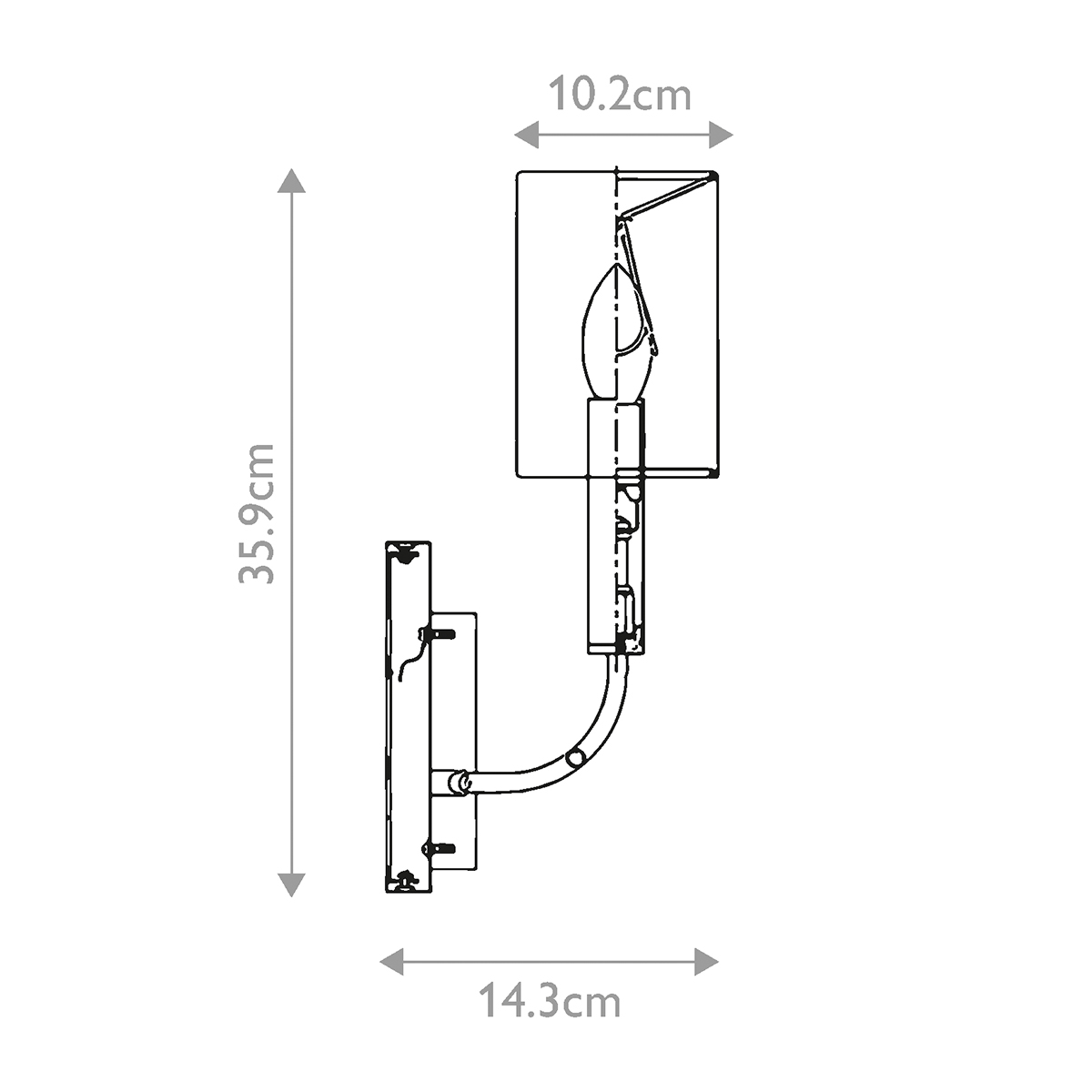 Бра с прямоугольным основанием цвета хром и белым цилиндрическим льняным абажуром Feiss в Орле