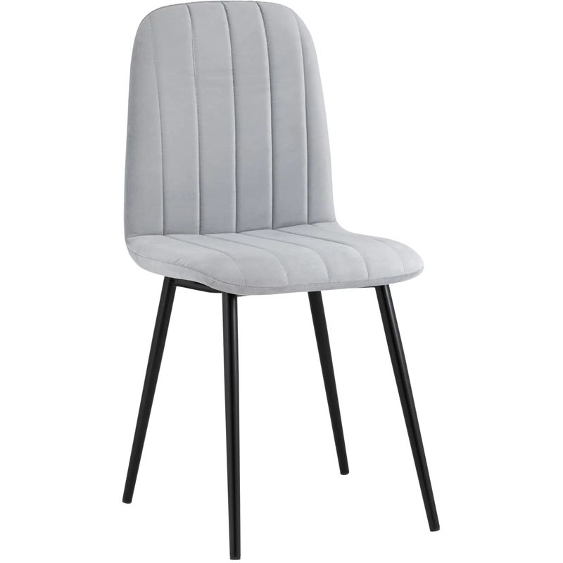 Стул Easy Chair Велюр Светло-Серый цвет Светло-серый Черный в Орле | Loft Concept 