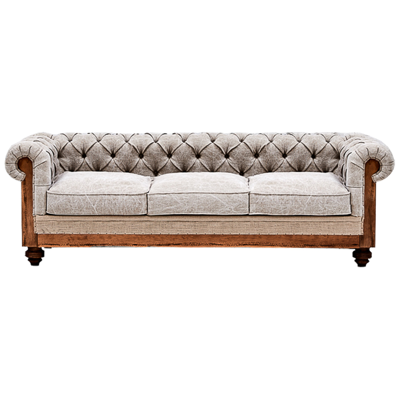 Диван Deconstructed Chesterfield Sofa Triple Gray Серый Бежевый Коричневый Диван Deconstructed Chesterfield Sofa Triple Gray Серый Бежевый Коричневый в Орле | Loft Concept