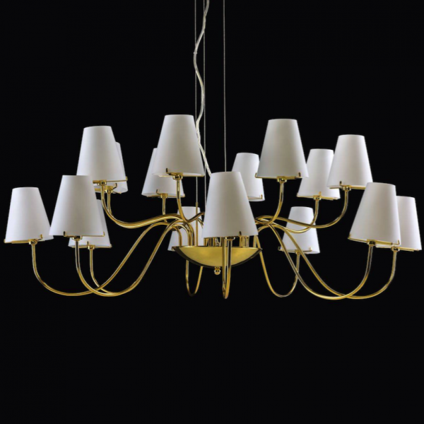 Люстра Imperial Chandelier 16 Глянцевое золото Белый Люстра Imperial Chandelier 16 Глянцевое золото Белый в Орле | Loft Concept