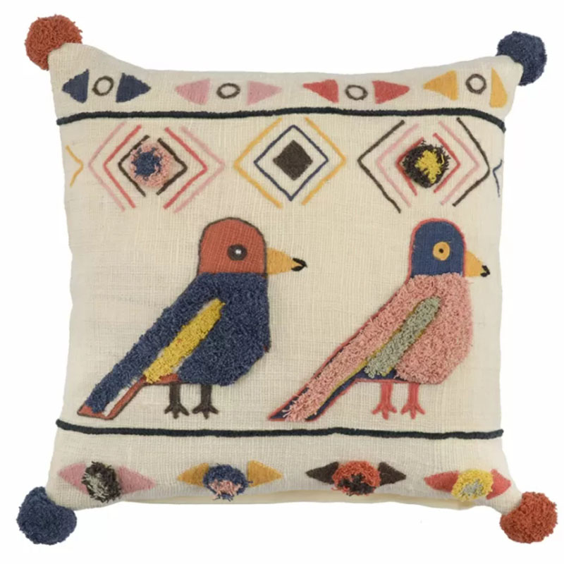 Чехол на подушку Ethnic mix Birds Мульти Чехол на подушку Ethnic mix Birds Мульти в Орле | Loft Concept