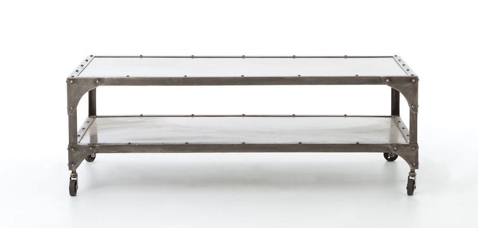 Кофейный стол Industrial Steampunk Nickel Coffee Table - фото №1