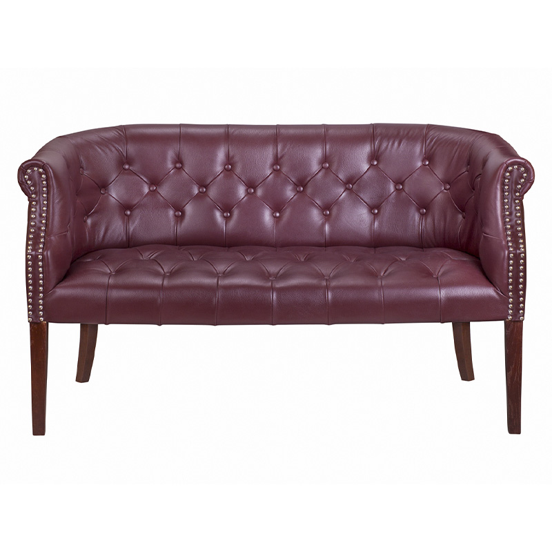 Диван из натуральной кожи на 4-х деревянных ножках из массива бука Chloe Leather Seating vine Бордовый Коричневый Диван из натуральной кожи на 4-х деревянных ножках из массива бука Chloe Leather Seating vine Бордовый Коричневый в Орле | Loft Concept