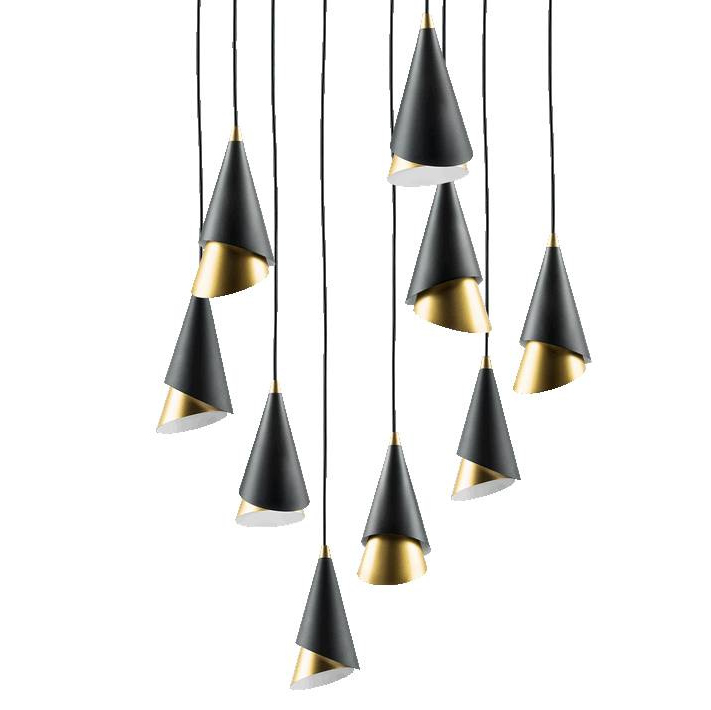 Люстра Lucio Black and Gold 9 Черный Золотой Люстра Lucio Black and Gold 9 Черный Золотой в Орле | Loft Concept