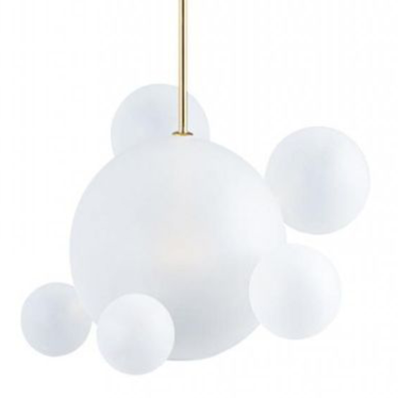 Светильник Giopato & Coombes Bollr Pendant 6 BUBBLE LAMP матовое белое стекло Белый Золотой Светильник Giopato & Coombes Bollr Pendant 6 BUBBLE LAMP матовое белое стекло Белый Золотой в Орле | Loft Concept