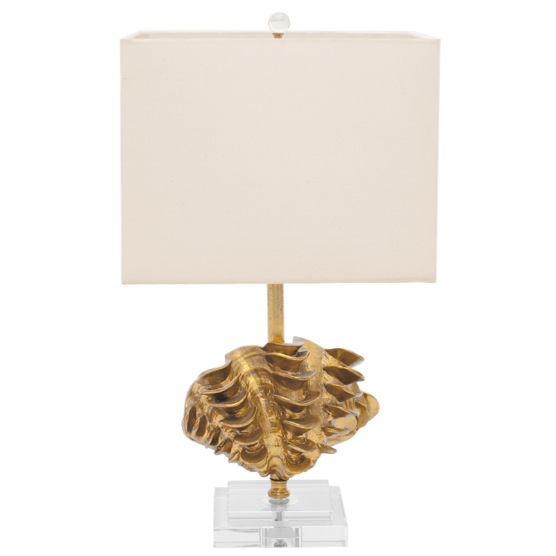 Настольная лампа Golden Shell Table Lamp с абажуром Белый Золотой Прозрачный Бежевый Настольная лампа Golden Shell Table Lamp с абажуром Белый Золотой Прозрачный Бежевый в Орле | Loft Concept