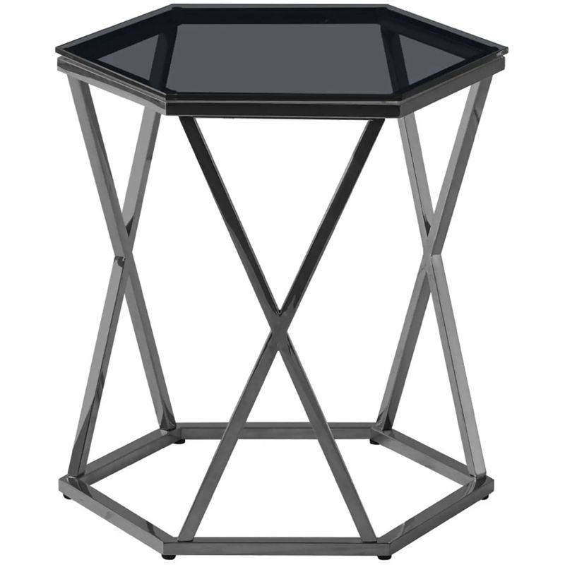 Стол приставной Ormando Collection Dark Chrome №2 Темный хром Стекло Смок Стол приставной Ormando Collection Dark Chrome №2 Темный хром Стекло Смок в Орле | Loft Concept