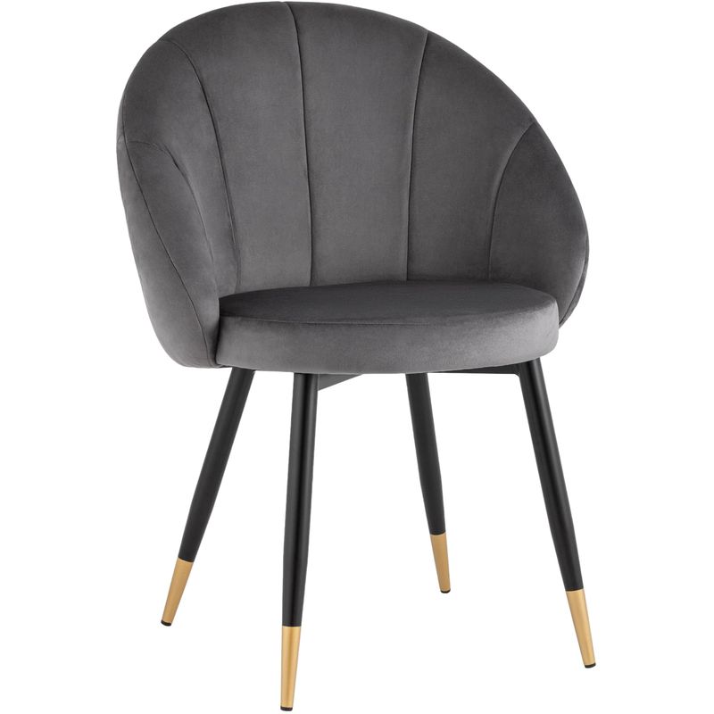 Стул Alberto Chair Серый Велюр Серый Черный Золотой Стул Alberto Chair Серый Велюр Серый Черный Золотой в Орле | Loft Concept