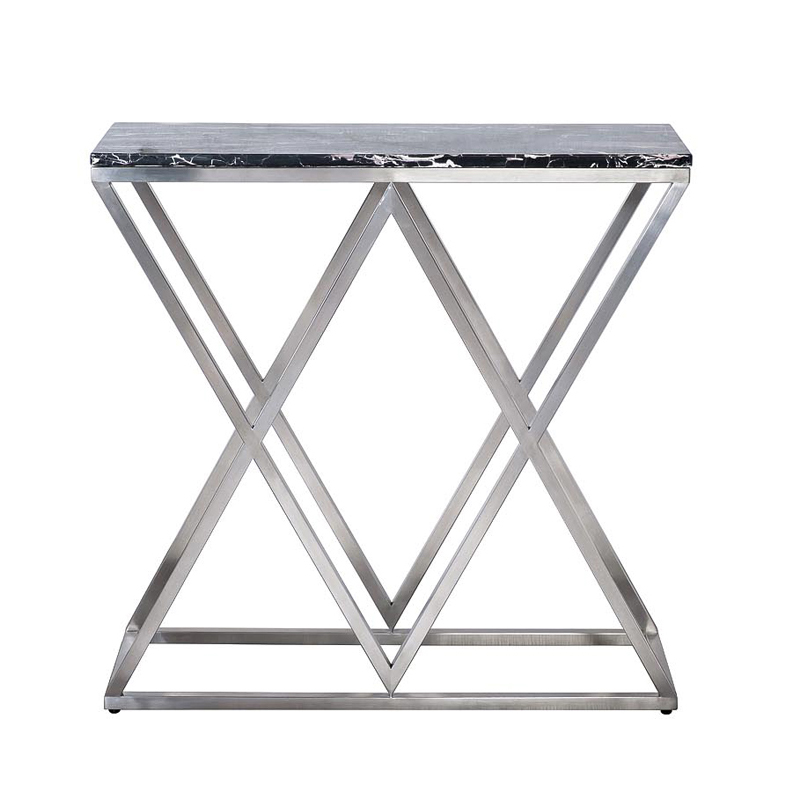 Консоль Ribero Console Черный Мрамор Nero Хром в Орле | Loft Concept 