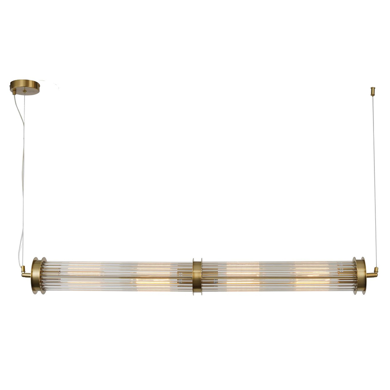 Люстра с рифленым плафоном Glass Tube Brass Латунь Прозрачный Люстра с рифленым плафоном Glass Tube Brass Латунь Прозрачный в Орле | Loft Concept