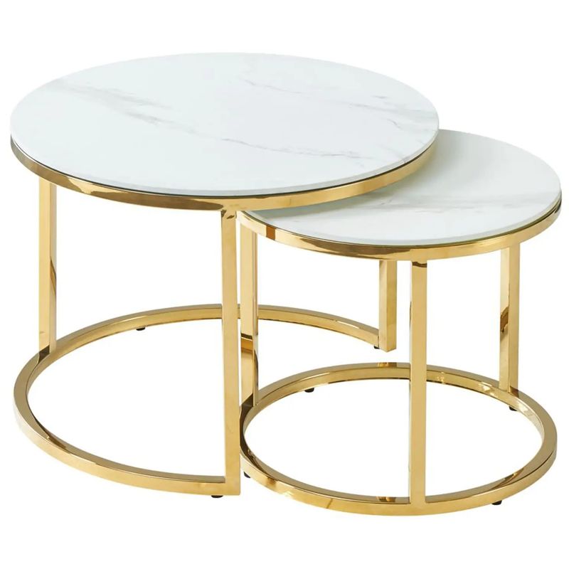Столик кофейный Priestley Collection Duo столешница белый мрамор Белый Мрамор Bianco Глянцевое золото Столик кофейный Priestley Collection Duo столешница белый мрамор Белый Мрамор Bianco Глянцевое золото в Орле | Loft Concept