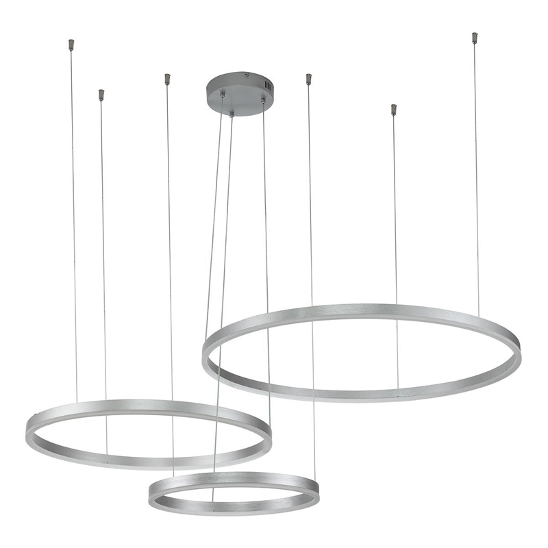 Подвесной светильник Neo Circles Triple Silver Серебряный Подвесной светильник Neo Circles Triple Silver Серебряный в Орле | Loft Concept
