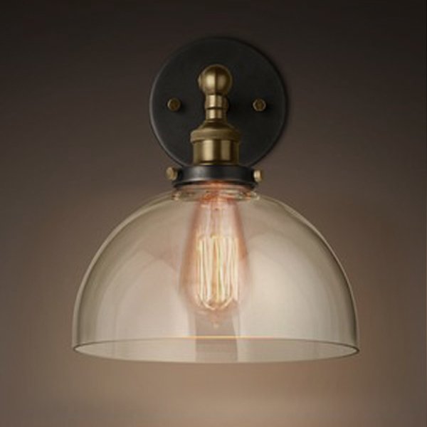 Бра Factory Filament Glass Dome Sconce Прозрачный Бронза Черный Бра Factory Filament Glass Dome Sconce Прозрачный Бронза Черный в Орле | Loft Concept