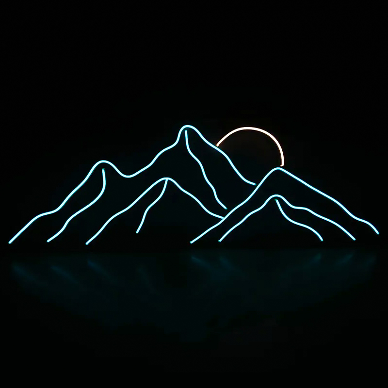 Неоновая настенная лампа Mountains Neon Wall Lamp Прозрачный Бирюзовый Оранжевый Неоновая настенная лампа Mountains Neon Wall Lamp Прозрачный Бирюзовый Оранжевый в Орле | Loft Concept