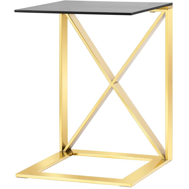 Стол приставной Lanzheron Collection Gold Золотой Стекло Смок Стол приставной Lanzheron Collection Gold Золотой Стекло Смок в Орле | Loft Concept
