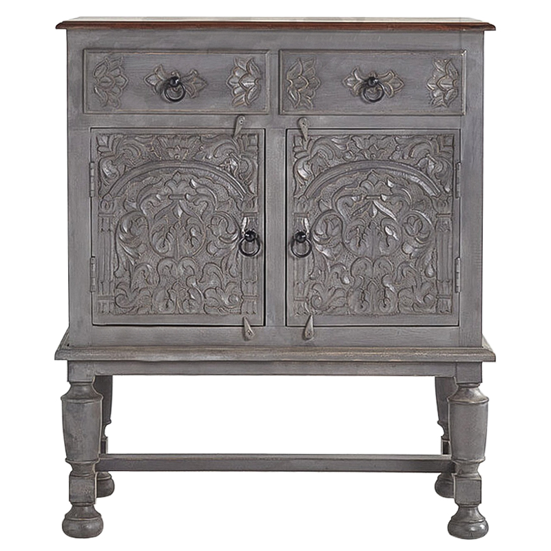 Комод Indian Antique White Furniture Chest of Drawers Amit серый Серый Коричневый Комод Indian Antique White Furniture Chest of Drawers Amit серый Серый Коричневый в Орле | Loft Concept