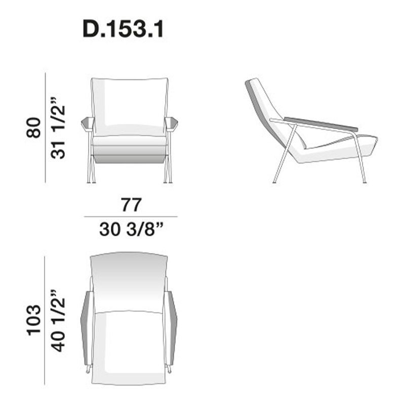Дизайнерское кресло с подлокотниками Gio Ponti D.153.1 Armchair Дизайнерское кресло с подлокотниками Gio Ponti D.153.1 Armchair в Орле