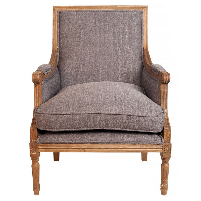 Кресло William Classical Armchair grey flax Серый Коричневый в Орле | Loft Concept 