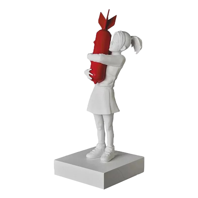 Статуэтка Banksy Bomb Hugger Sculpture Red Белый Красный Статуэтка Banksy Bomb Hugger Sculpture Red Белый Красный в Орле | Loft Concept