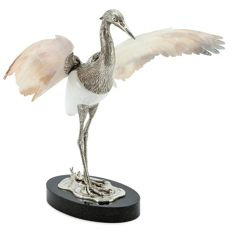 Статуэтка Abhika Heron Shell Wings Белый перламутровый Перламутровый Серебряный Черный Статуэтка Abhika Heron Shell Wings Белый перламутровый Перламутровый Серебряный Черный в Орле | Loft Concept