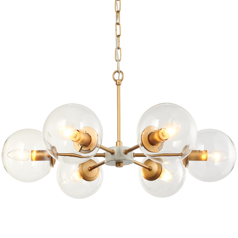 Люстра Monique Chandelier 65 Золотой Белый Прозрачный Люстра Monique Chandelier 65 Золотой Белый Прозрачный в Орле | Loft Concept