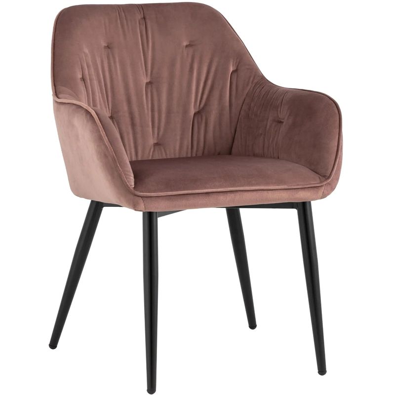 Стул CHANTAL Chair капитоне Пыльно-Розовый Велюр Розовый пастельный Черный Стул CHANTAL Chair капитоне Пыльно-Розовый Велюр Розовый пастельный Черный в Орле | Loft Concept