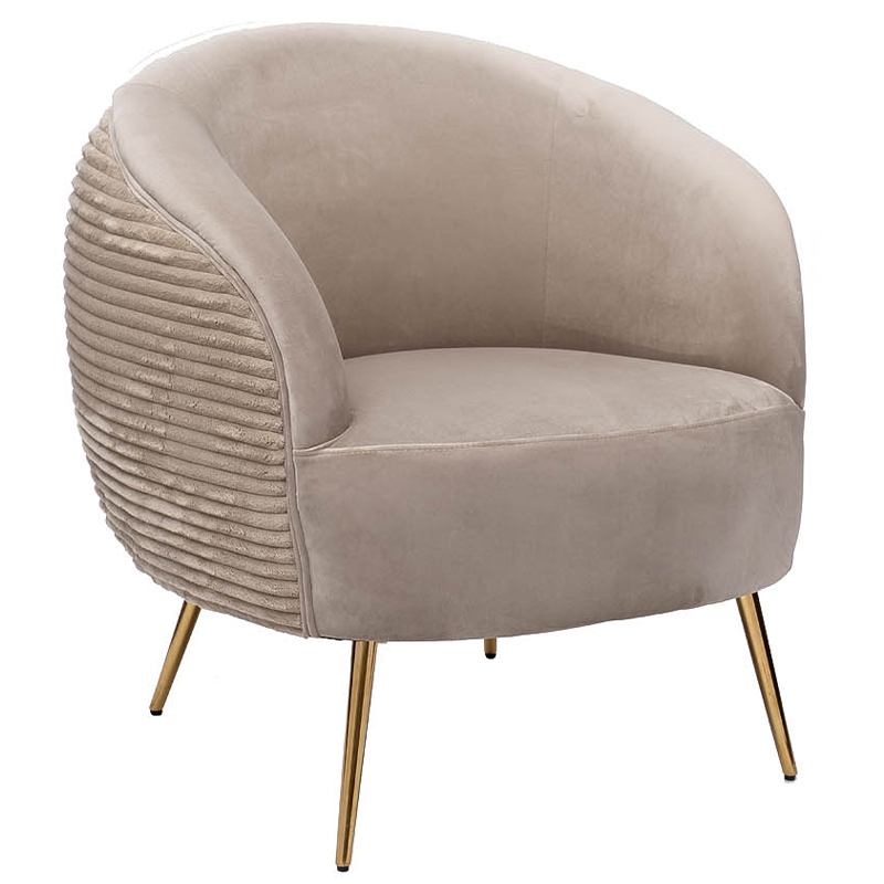 Кресло Ffion Armchair Бежево-серый Золотой Кресло Ffion Armchair Бежево-серый Золотой в Орле | Loft Concept