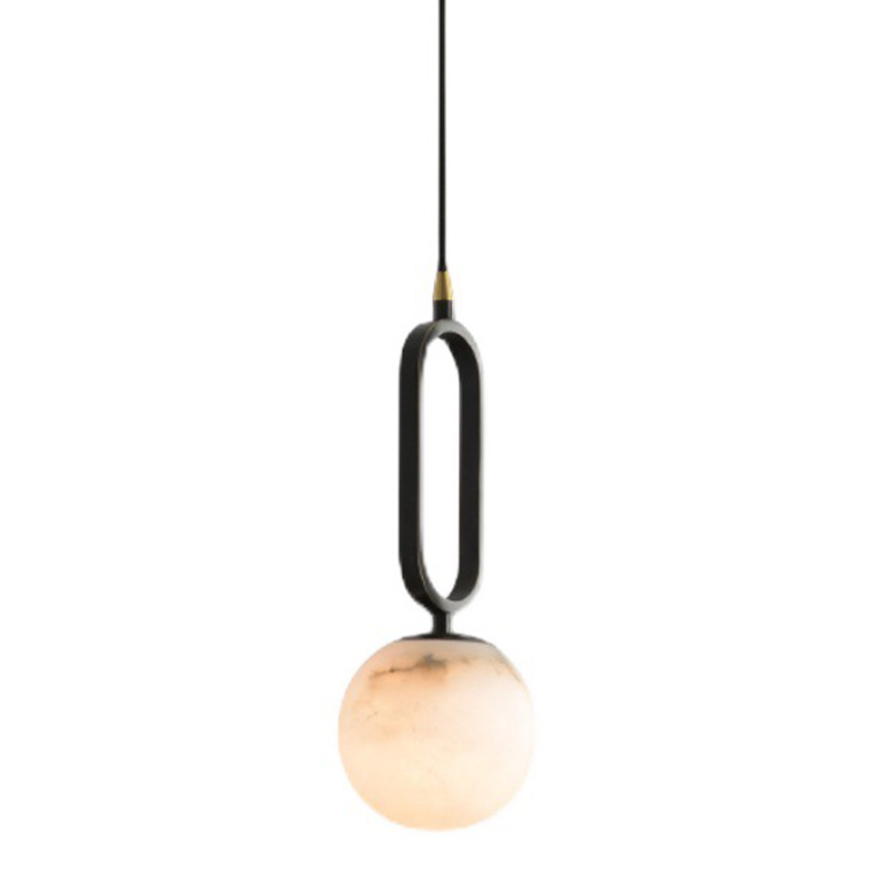Подвесной светильник Reine Marble Hanging Lamp Черный Белый Мрамор Bianco Латунь Подвесной светильник Reine Marble Hanging Lamp Черный Белый Мрамор Bianco Латунь в Орле | Loft Concept