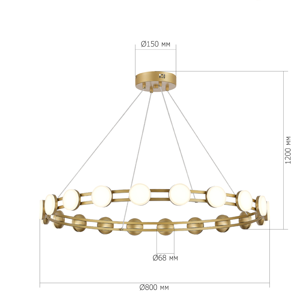 Люстра кольцевая с круглыми светодиодными источниками света Maxine Light в Орле