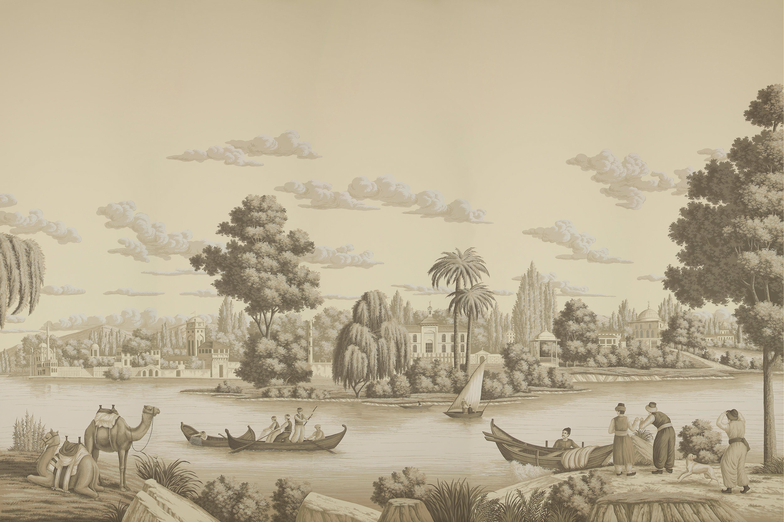 Обои ручная роспись Rives du Bosphore Terre Fonc?e on scenic paper Обои ручная роспись Rives du Bosphore Terre Fonc?e on scenic paper - постер Loft-Concept в Орле