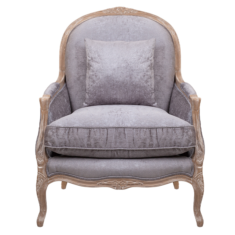 Кресло Ava Classical Armchair brown and grey velour Серый Коричневый Кресло Ava Classical Armchair brown and grey velour Серый Коричневый в Орле | Loft Concept