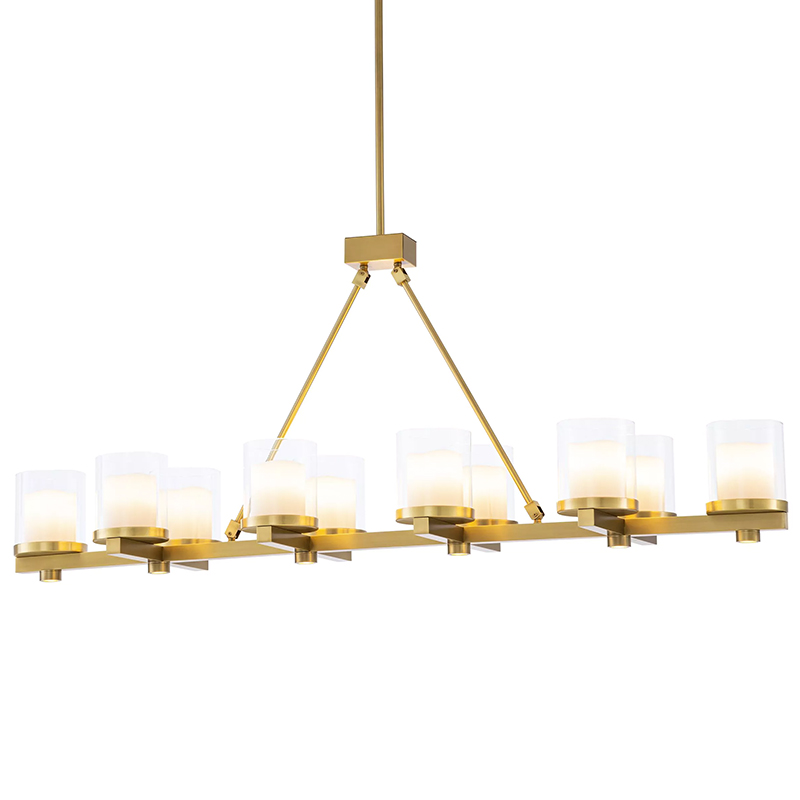 Люстра Eichholtz Chandelier Donovan Brass Латунь Белый Прозрачное Стекло Люстра Eichholtz Chandelier Donovan Brass Латунь Белый Прозрачное Стекло в Орле | Loft Concept