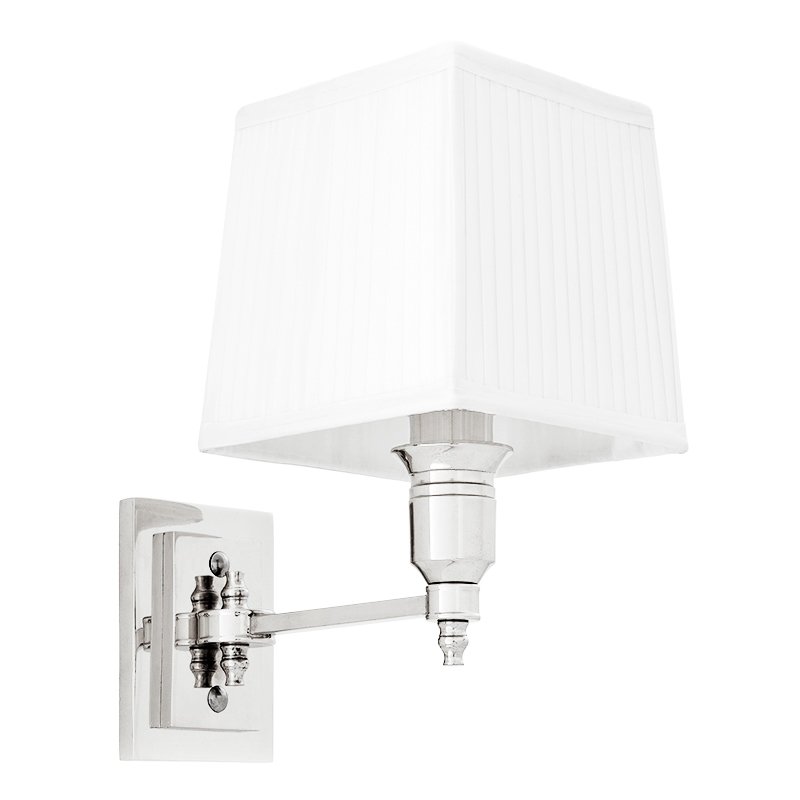 Бра Wall Lamp Lexington Single Nickel+White Никель Белый Бра Wall Lamp Lexington Single Nickel+White Никель Белый в Орле | Loft Concept
