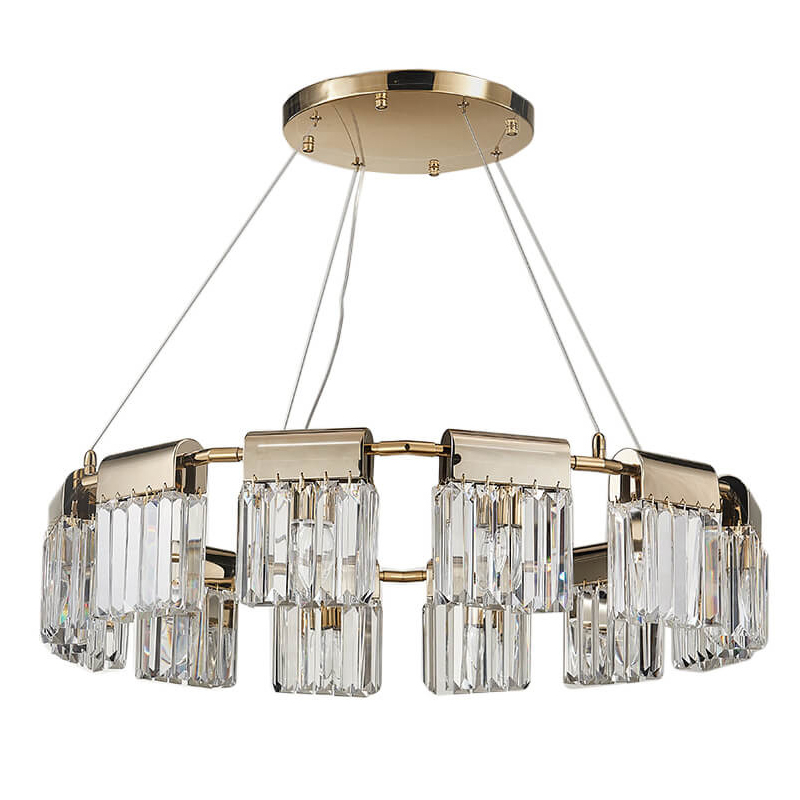 Люстра Crystal Pendants gold 12 Глянцевое золото Прозрачное Стекло Люстра Crystal Pendants gold 12 Глянцевое золото Прозрачное Стекло в Орле | Loft Concept