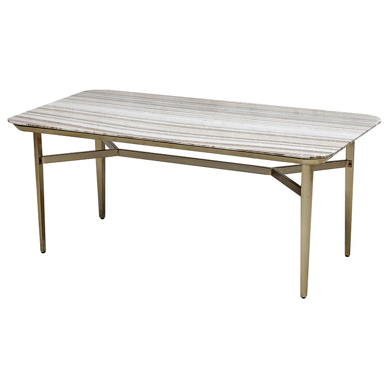 Стол Cisneros Marble Dinner Table с мраморной столешницей Бежево-серый Золотой Стол Cisneros Marble Dinner Table с мраморной столешницей Бежево-серый Золотой в Орле | Loft Concept