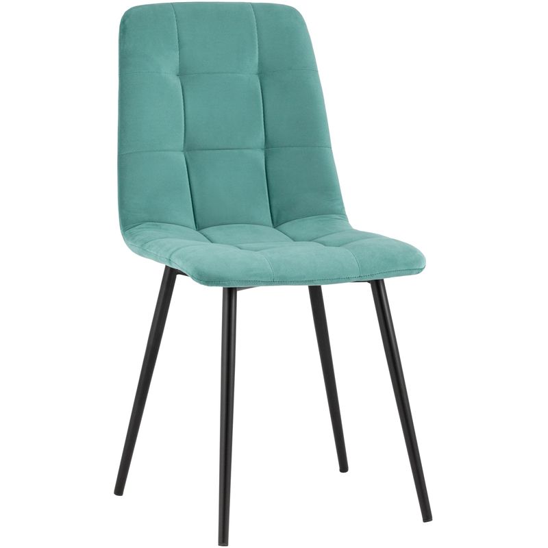 Стул NANCY S-2 Chair Бирюзовый Велюр Бирюзовый Черный Стул NANCY S-2 Chair Бирюзовый Велюр Бирюзовый Черный в Орле | Loft Concept