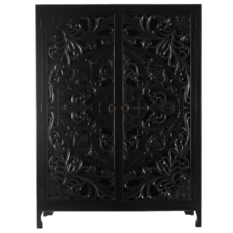 Шкаф Beauden Lace Cabinet Black Черный Шкаф Beauden Lace Cabinet Black Черный в Орле | Loft Concept