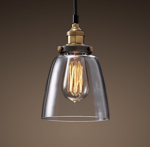 Подвесной светильник Loft Clear Glass Cloche Черный Подвесной светильник Loft Clear Glass Cloche Черный в Орле | Loft Concept