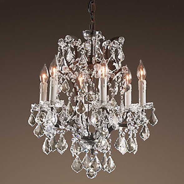 Люстра 19TH C. ROCOCO IRON & CLEAR CRYSTAL 6 Прозрачное Стекло Бурая ржавчина Люстра 19TH C. ROCOCO IRON & CLEAR CRYSTAL 6 Прозрачное Стекло Бурая ржавчина в Орле | Loft Concept