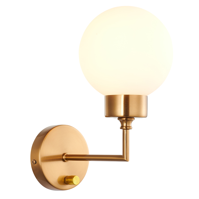 Бра Zibille Sconce brass Латунь Белое матовое стекло Бра Zibille Sconce brass Латунь Белое матовое стекло в Орле | Loft Concept