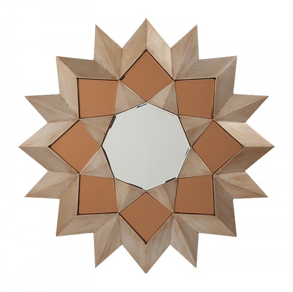 Зеркало-солнце Polygonal Sun Коричневый Зеркало-солнце Polygonal Sun Коричневый в Орле | Loft Concept