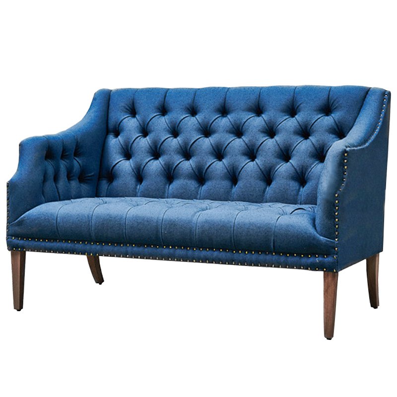 Диван Morton Capitone Sofa Диван синий лен Синий Диван Morton Capitone Sofa Диван синий лен Синий в Орле | Loft Concept