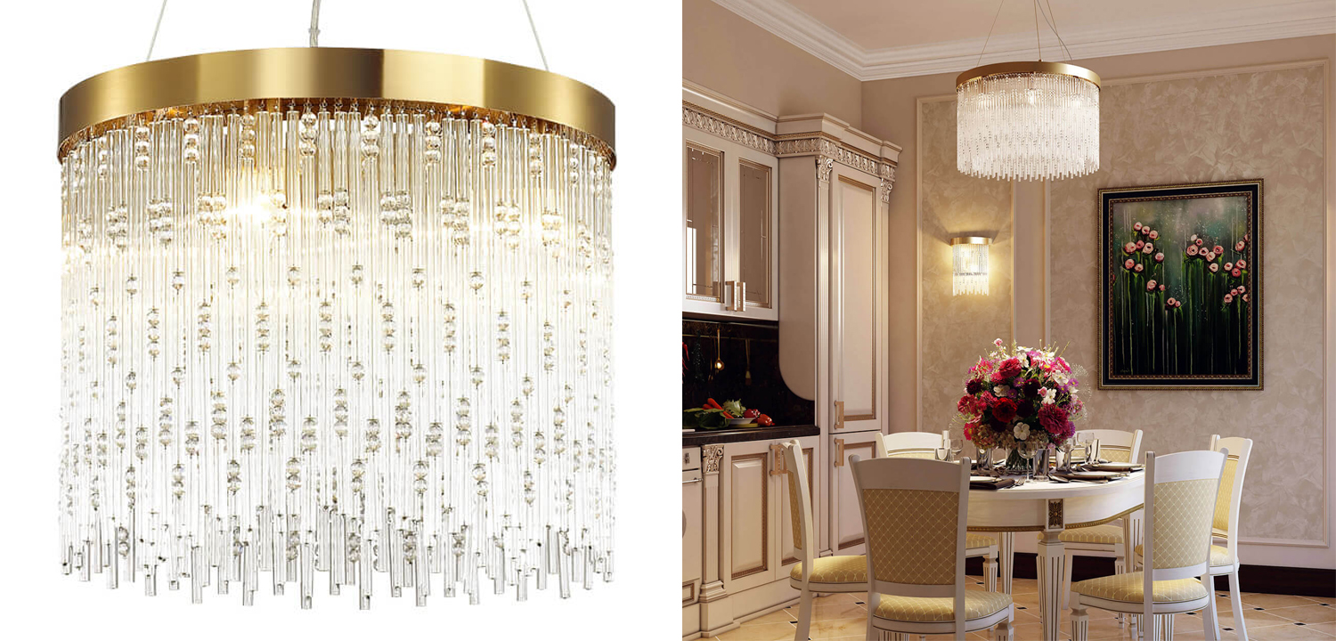 Люстра Hailstorm Rain Kerri Chandelier gold 45 - фото №1