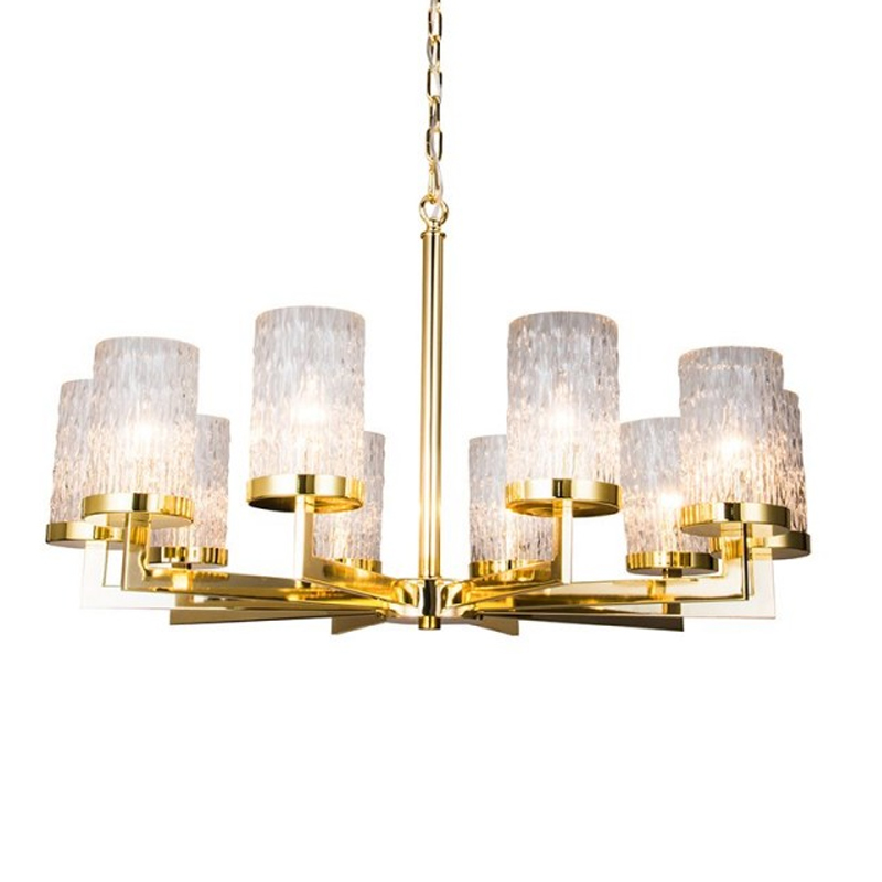 Люстра Kelly Gold с Рельефным Стеклом Золотой Люстра Kelly Gold с Рельефным Стеклом Золотой в Орле | Loft Concept