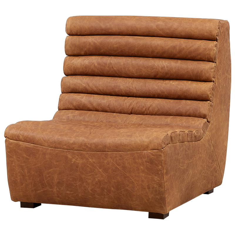 Модульное кожаное кресло Beaumont Lounge Leather Armchair Коричневый Модульное кожаное кресло Beaumont Lounge Leather Armchair Коричневый в Орле | Loft Concept