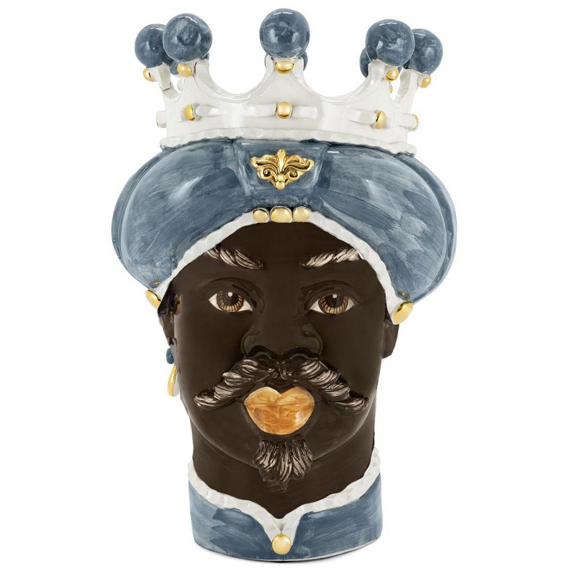 Ваза Vase Moro Man Medium New Grey Gold Серо-голубой Коричневый Белый Золотой Ваза Vase Moro Man Medium New Grey Gold Серо-голубой Коричневый Белый Золотой в Орле | Loft Concept