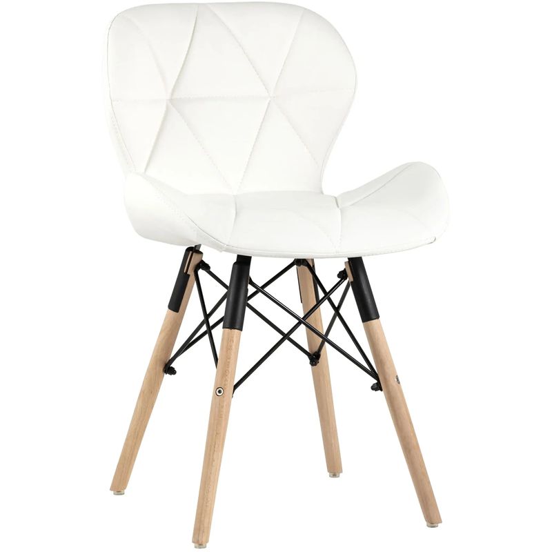 Стул Jeroen Chair Белая Экокожа Белый Древесина Черный Стул Jeroen Chair Белая Экокожа Белый Древесина Черный в Орле | Loft Concept