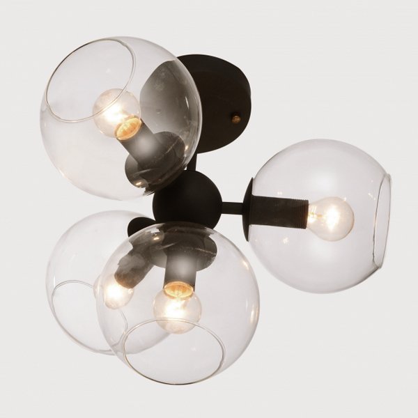 Потолочный светильник Sphere Cumulus Glass Top Черный Потолочный светильник Sphere Cumulus Glass Top Черный в Орле | Loft Concept