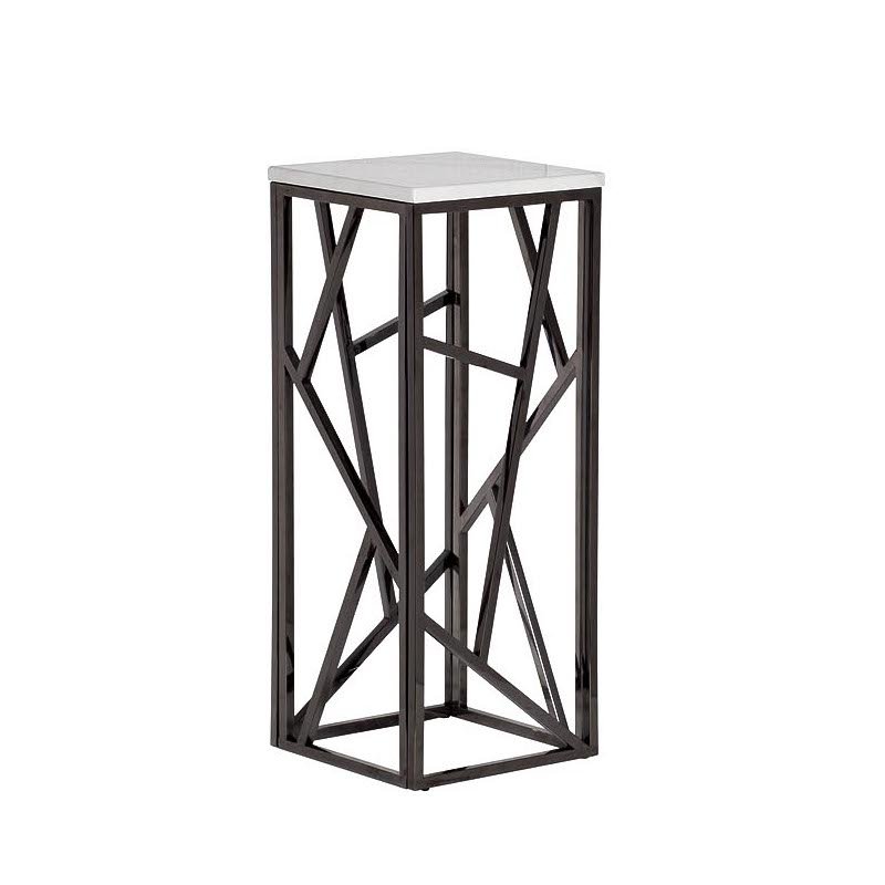 Подставка Serene Furnishing Dark Chrome Marble Top stand Хром Белый Подставка Serene Furnishing Dark Chrome Marble Top stand Хром Белый в Орле | Loft Concept